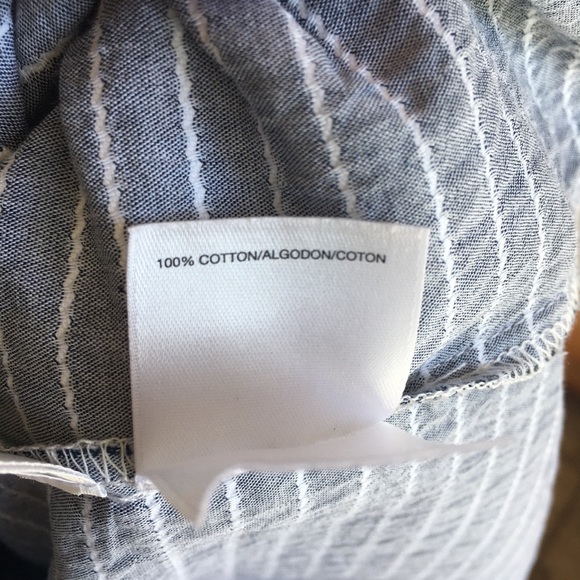 Grey White Cotton Sleeveless Blouse Front Tie - Picture 7 of 7